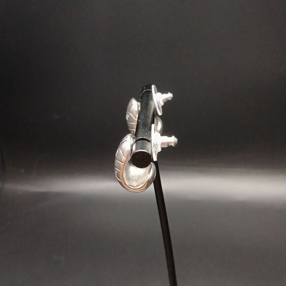 Beautiful Quality Silver Chunky Post Earrings - Picture 2 of 6